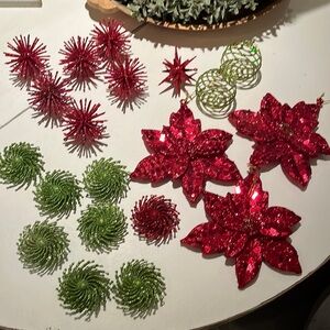 20 Red and Green Sparkly Ornaments